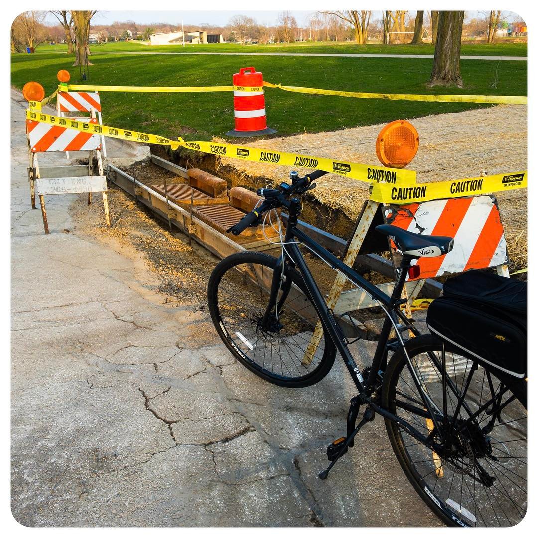 Curb and gutter and bike