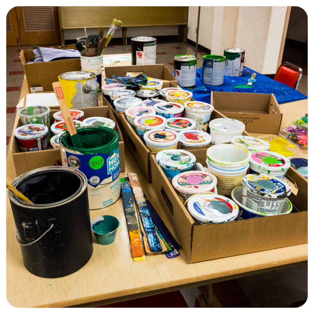 Paint for a street art mural on Madison's east side